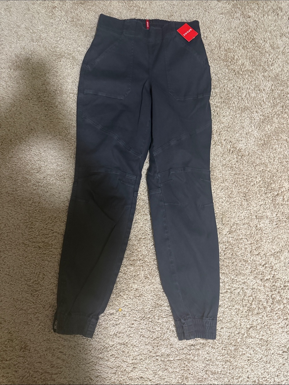 SPANX Black Elastic-Cuff Utility Joggers